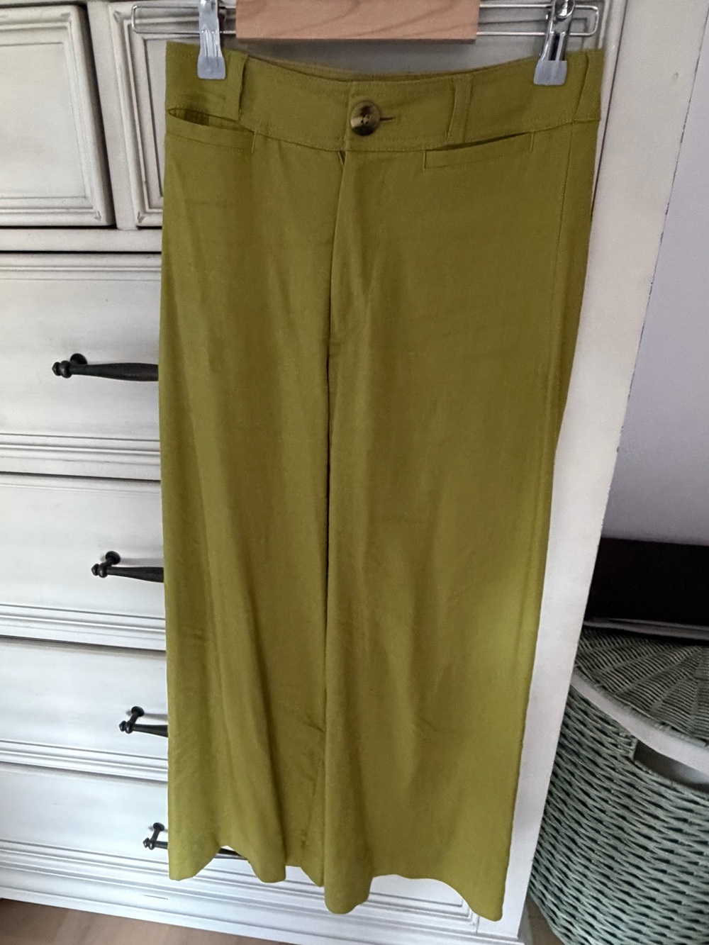 Anthropologie Ettie High-Rise Crop Wide-Leg Pants by Maeve: Linen Edition holly - Picture 6 of 11